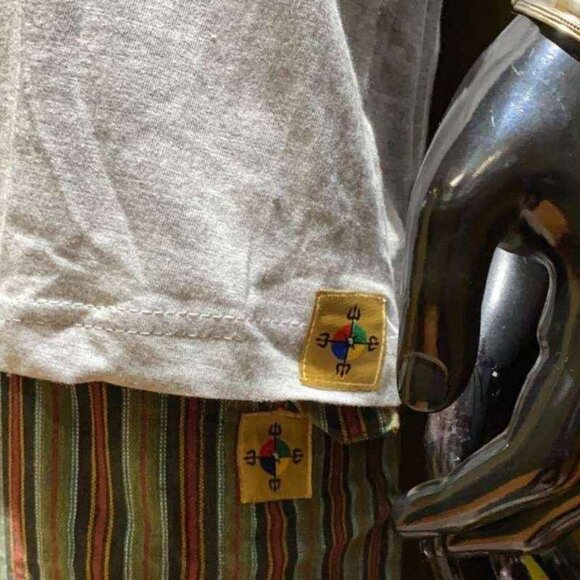 Cotton Bhutani Trim Long-Sleeve V-Neck Tunic - Solid (White) - Picture 4 of 5